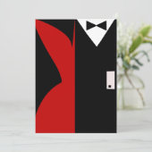 Red and Black Cocktail Dress Dinner Party Invitation (Standing Front)