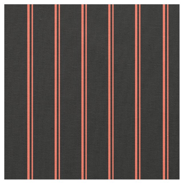 Red and Black Colored Stripes Pattern Fabric (Close Up)