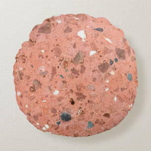Red and Black Colorful Small Gravel Rocks Pebbelsa Round Pillow