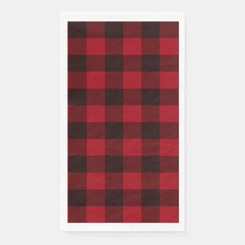 Red And Black Country Buffalo Plaid  Paper Guest Towels