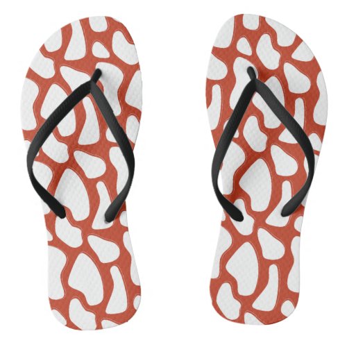 Red and black Cow print Flip Flops