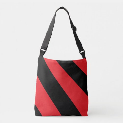 Red and Black Cross Body  Bag Bold Striped Bag