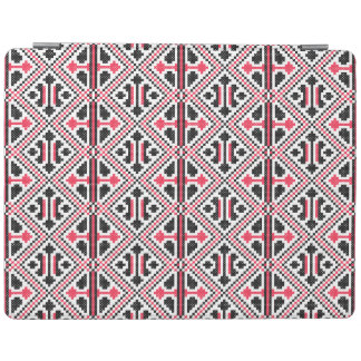 Red and Black cross-stitch Retro Pattern iPad Smart Cover