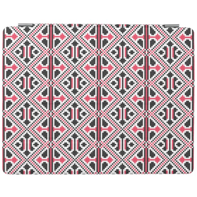 Red and Black cross-stitch Retro Pattern iPad Smart Cover (Horizontal)