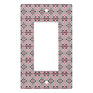 Red and Black cross-stitch Retro Pattern Light Switch Cover