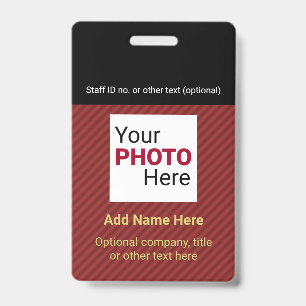 Red and Black - Custom Business Diagonal Stripe Badge