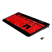 Red and Black Custom Wireless Keyboard (Angled)
