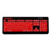 Red and Black Custom Wireless Keyboard (Front)