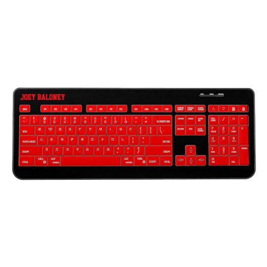 Red and Black Custom Wireless Keyboard (Front)