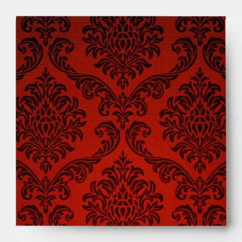 Red and Black Damask Envelope