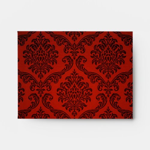 Red and Black Damask Envelope