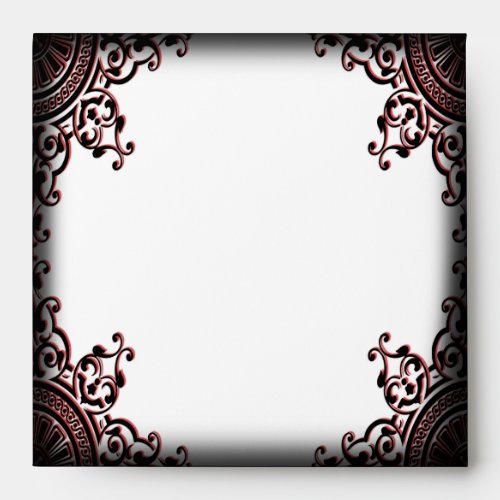 Red and Black Damask Gothic Wedding Envelope