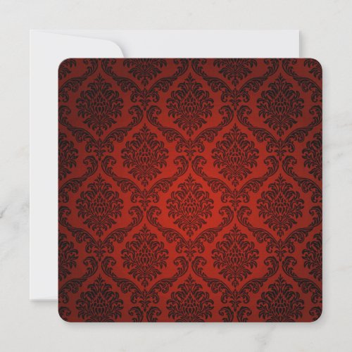 Red and Black Damask Invitation