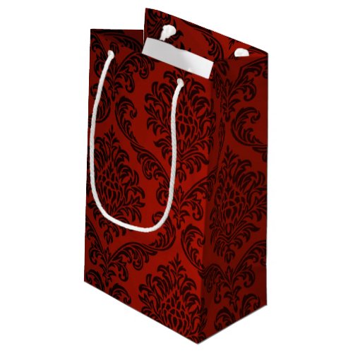 Red and Black Damask Small Gift Bag