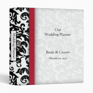 Red and Black Damask Wedding Planner binder