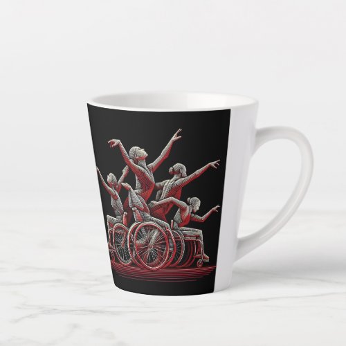 Red and Black Design 12 oz Latte Mug