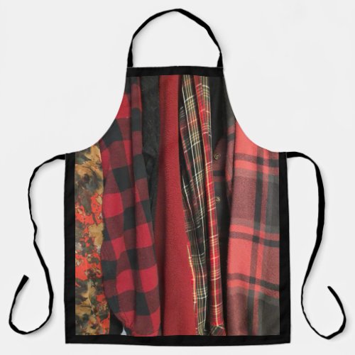 Red and black design apron