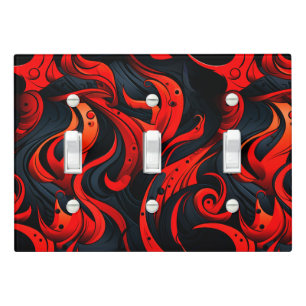 Red and Black Design Light Switch Cover