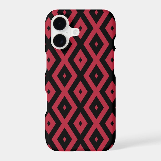 Red and black diamond pattern Case-Mate iPhone case (Back)