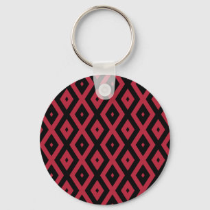 Red and black diamond pattern keychain