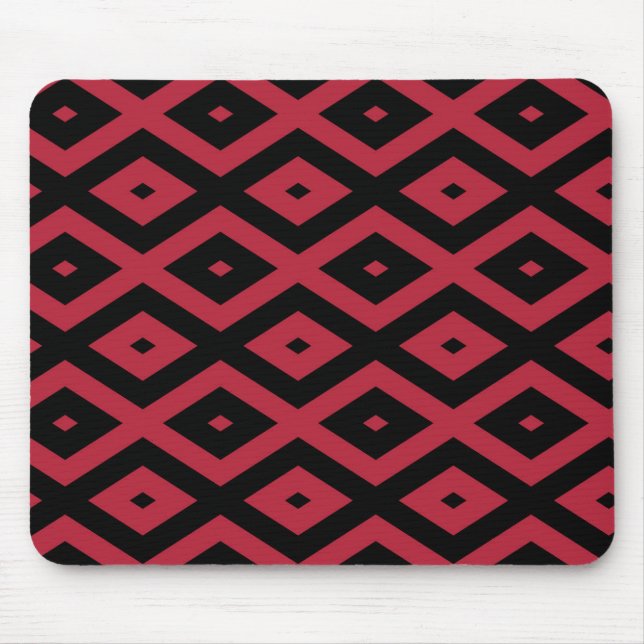 Red and black diamond pattern mouse pad (Front)