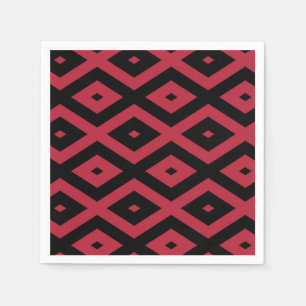 Red and black diamond pattern napkins