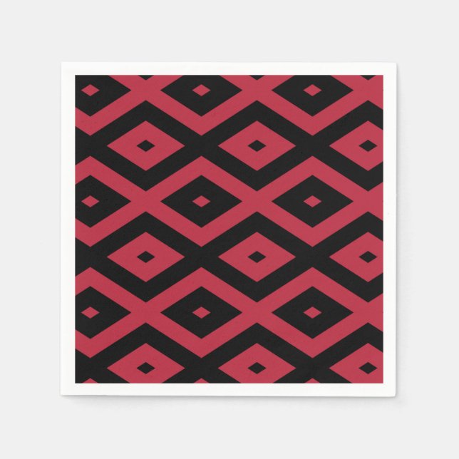 Red and black diamond pattern napkins (Front)