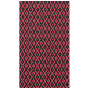 Red and black diamond pattern tablecloth