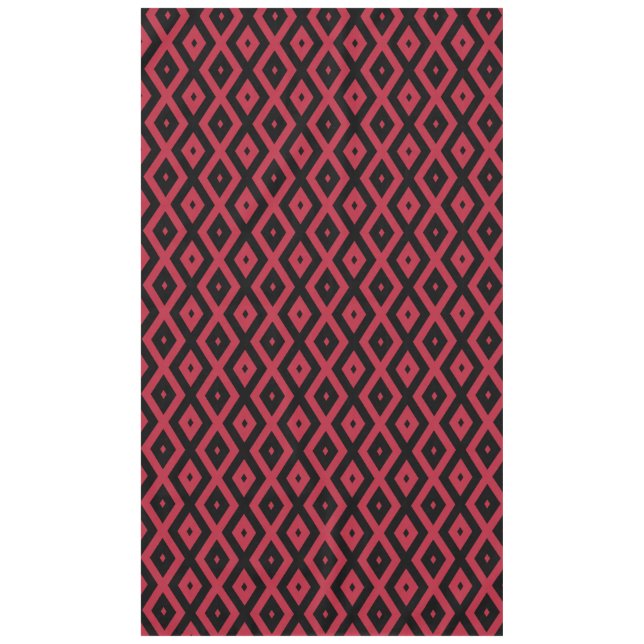 Red and black diamond pattern tablecloth (Front)