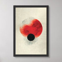 Red and Black Dot abstract Minimalist #1