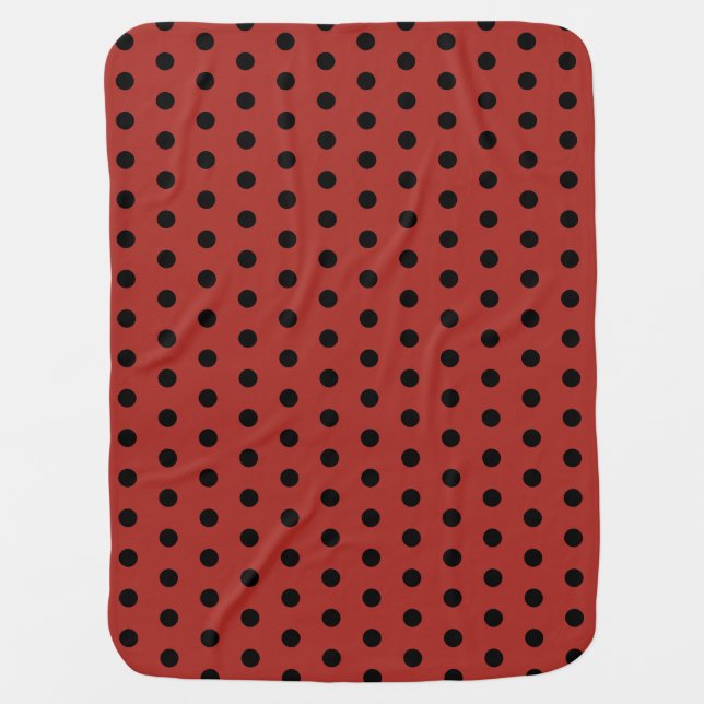 Red and Black Dots Baby Blanket (Front)
