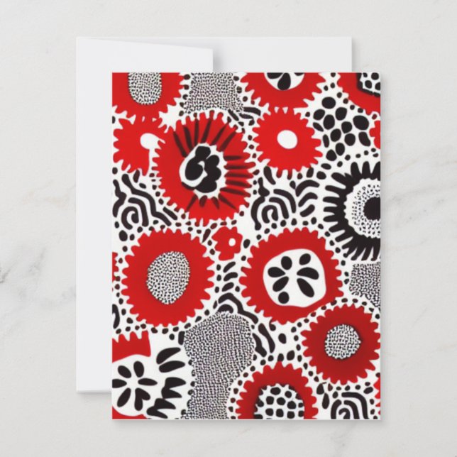 Red and Black Dots Note Card (Front)