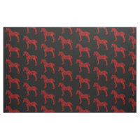 Red and Black Draft Horse Silhouette