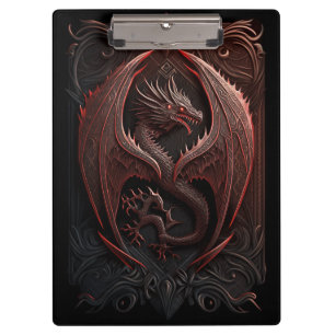 Red and Black Dragon Clipboard
