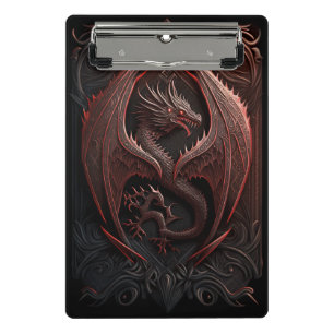 Red and Black Dragon Mini Clipboard