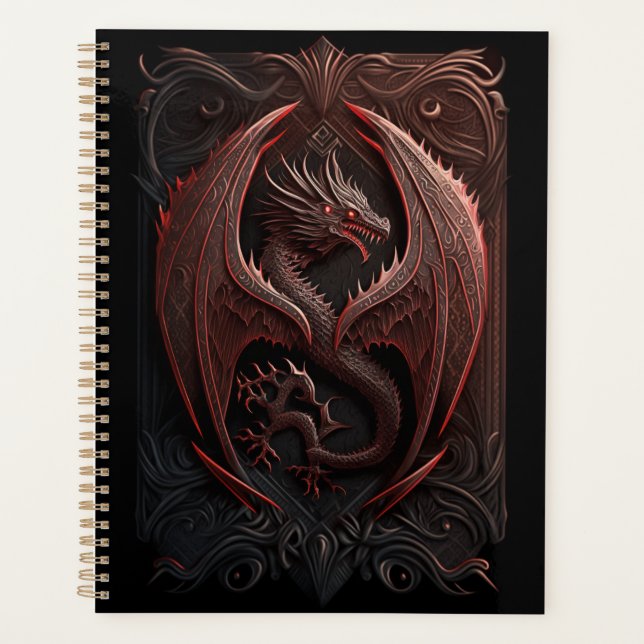 Red and Black Dragon Planner (Front)