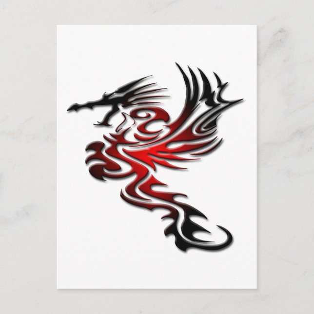 Red and Black Dragon Postcard (Front)