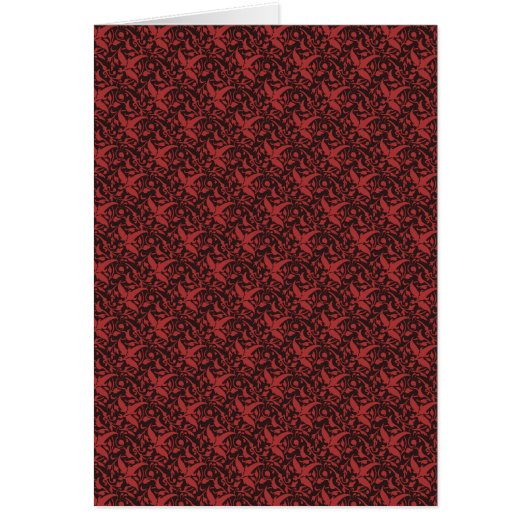 Red And Black Elegant Floral Design Card (Front)