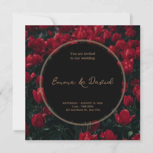 Red And Black Elegant Invited Wedding Invitation