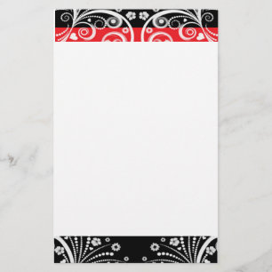 Red and Black Elegant Stationery