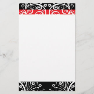 Red and Black Elegant Stationery