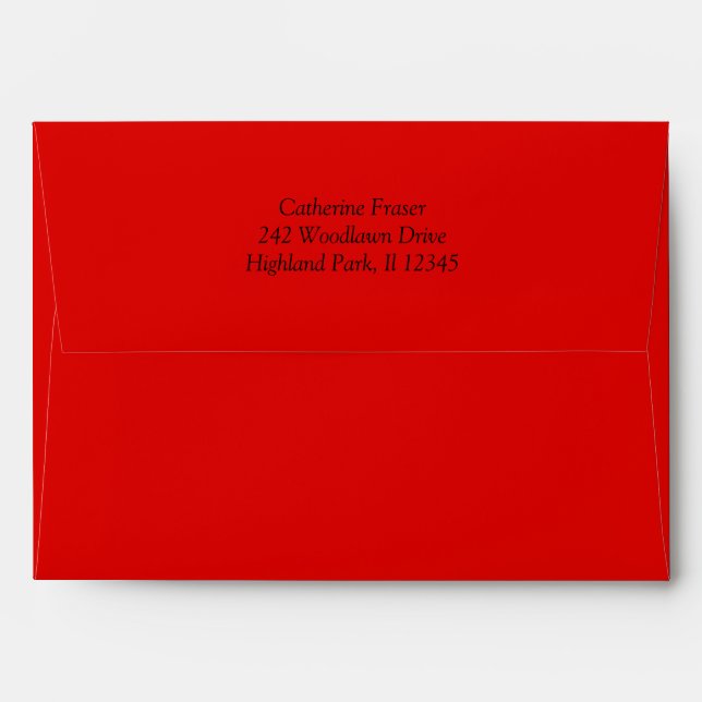 Red and Black Envelope for 5"x7" Sizes (Back (Top Flap))