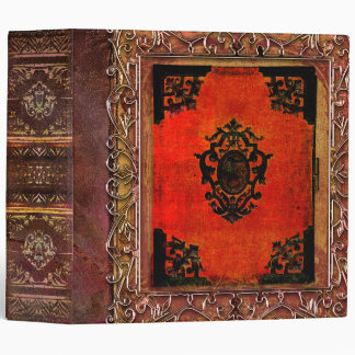 Red and Black Filigree Ancient Tome 3 Ring Binder