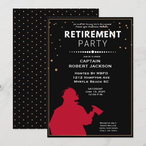 Red and Black Firefighter Retirement Party    