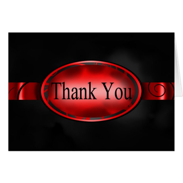 Red and Black Floral Button Cards (Front Horizontal)