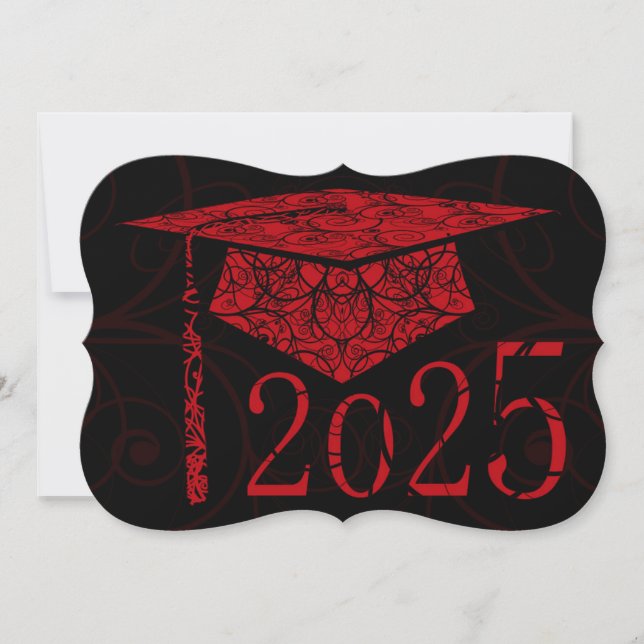 Red and Black Floral Cap 2025 Card (Front)
