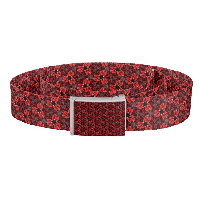 Red and Black Floral Show Belt  (Coil)