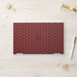 Red and Black Floral Show Laptop Skin
