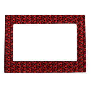 Red and Black Floral Show Magnetic Frame