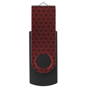 Red and Black Floral Show USB Flash Drive